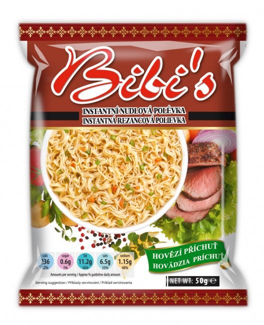 Instant noodle soup beef flavor - Bibi's - 50 g