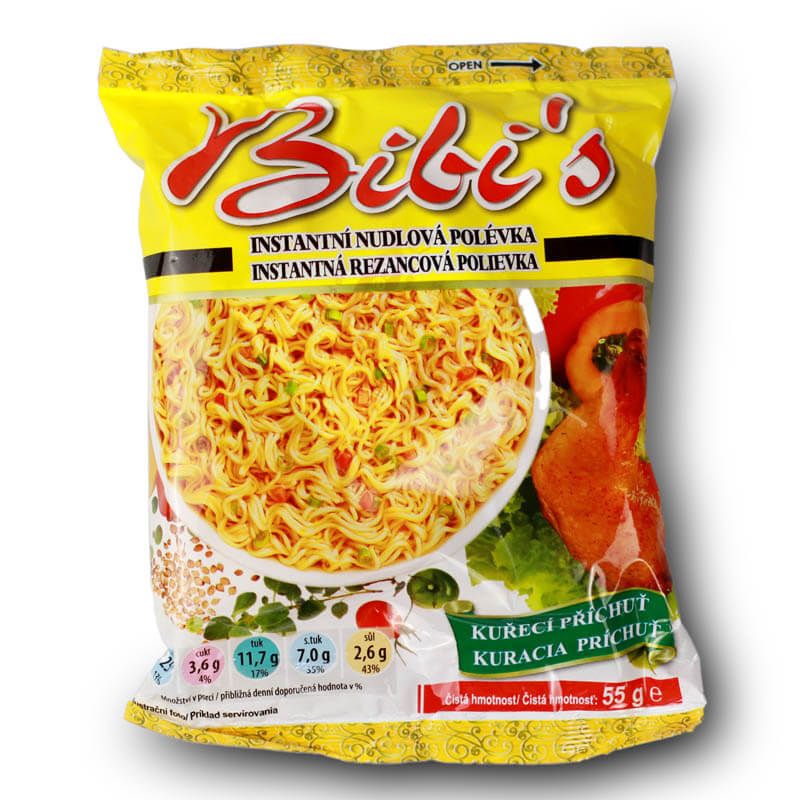Instant noodle soup chicken flavour Bibi's 50 g