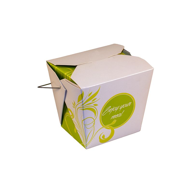 Box Asia to go-Green Flower with handle 14314 - 24 OZ