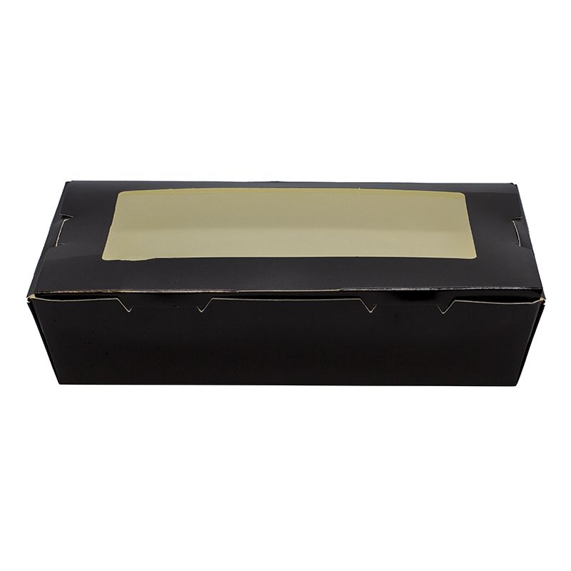 BOX SUSHI Paper -PLA windows - size XL - 215x135x45 mm Black