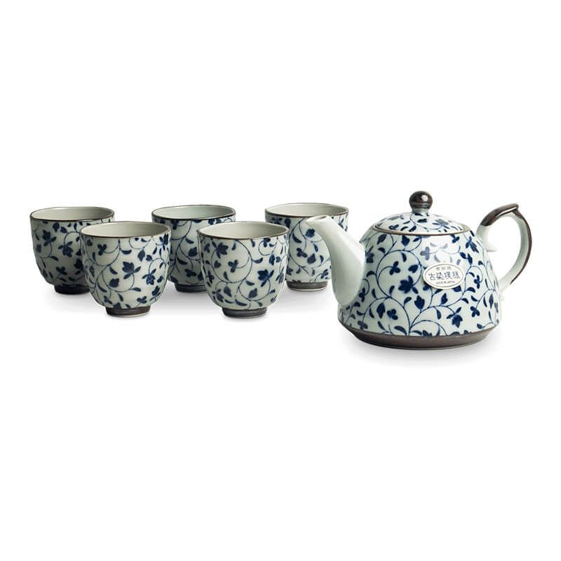 Japanese Tea set Flower pattern blue 6040799