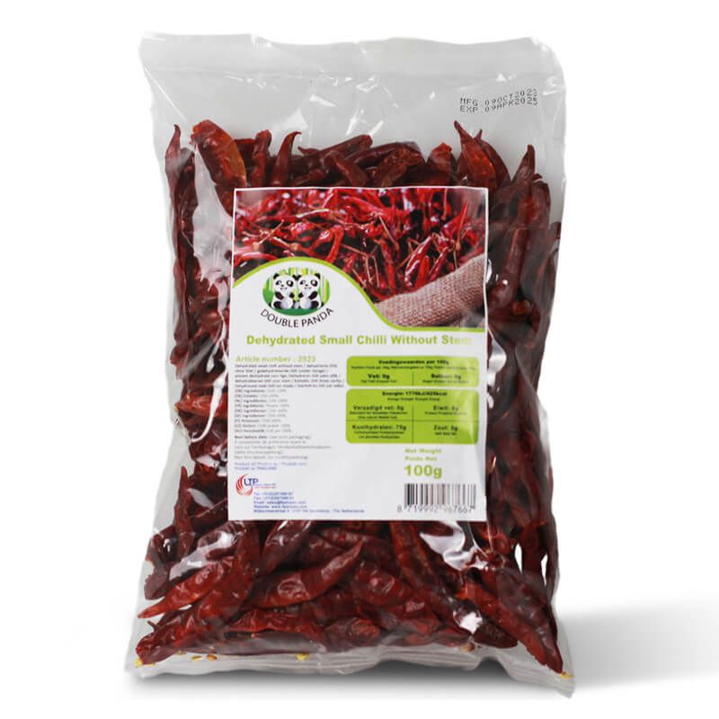 Dehydrated small chilli without stem DOUBLE PANDA 100g