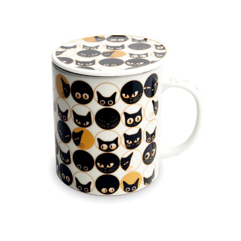 Tea mug with filter Cat eyes Ø8 cm | H9 cm 6040790