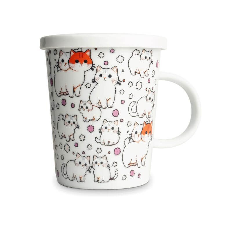 Tea mug with filter Cats Ø9.5 cm | H11 cm 6007517