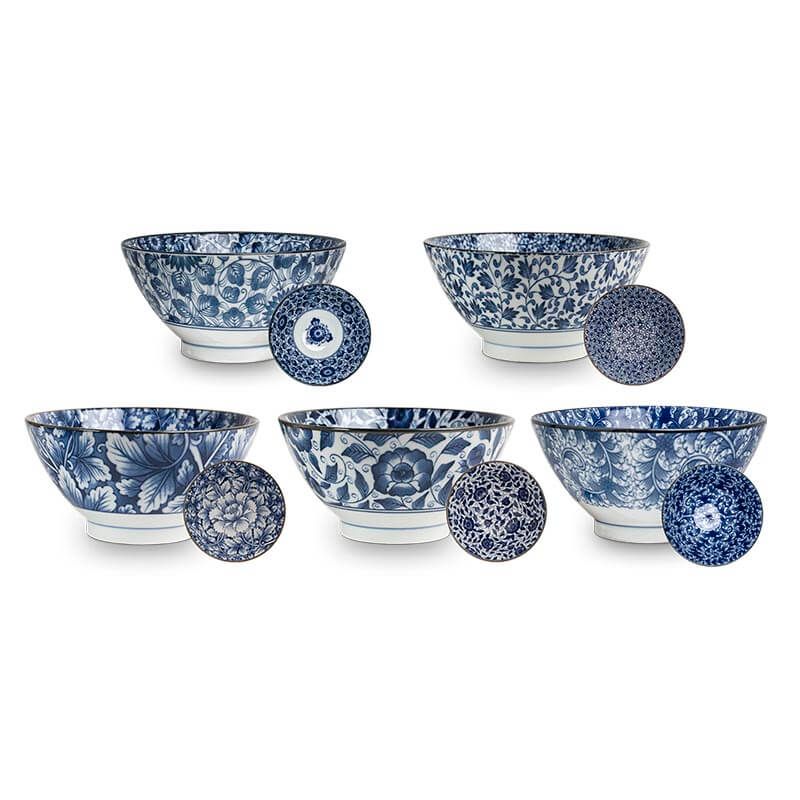 Japanese Blue flower pattern, mix 5 | Ø18 cm | H9 cm