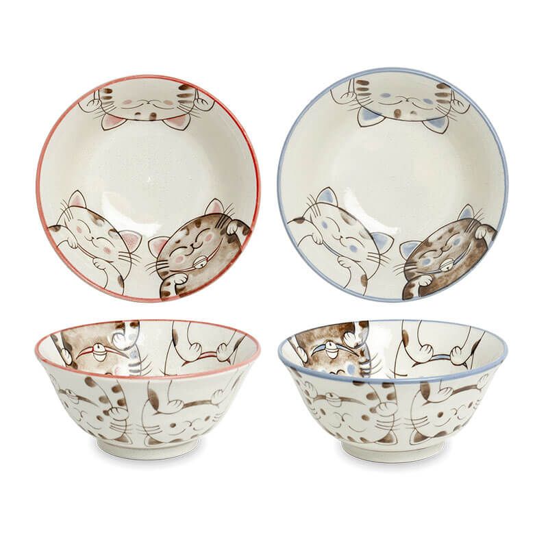 Japanese Bowl Three Cats Ø15 cm | H7 cm 6040094
