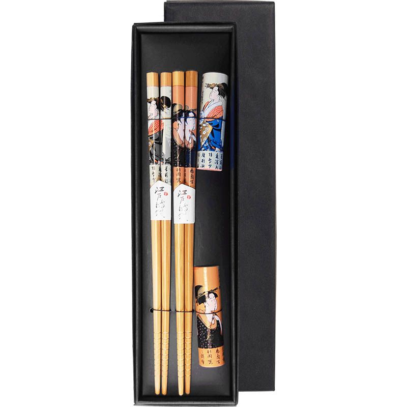 Japanese chopsticks set with holder Geisha 22.5 cm 6006460