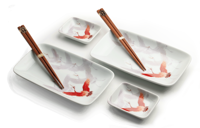 Japanese sushi set Crane 22x12,4 cm H2,5cm 6038841