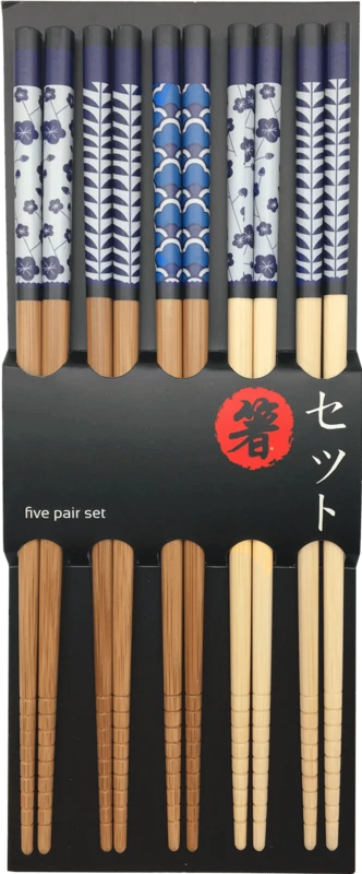 Chopsticks - set of 5 pairs | 22.5 cm Blue pattern 6006214