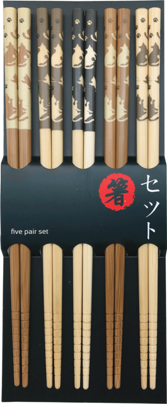 Chopsticks - set of 5 pairs | 22.5 cm cats 6006215