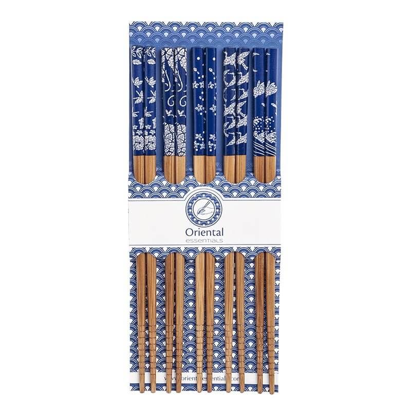 Chopsticks - set of 5 pairs | 25 cm Blue pattern 6006201
