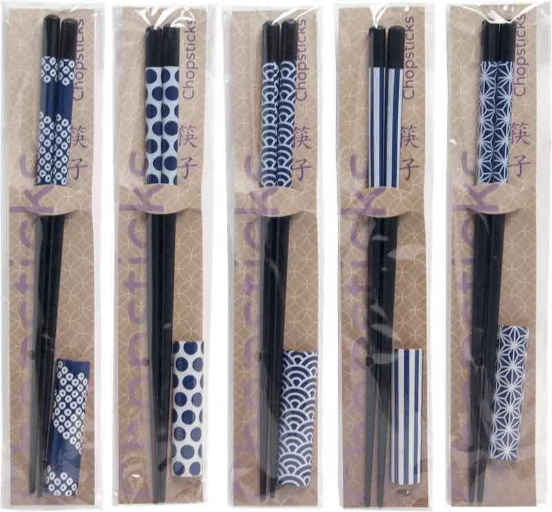Dining chopsticks with pad | 22.5 cm Blue pattern 6006202
