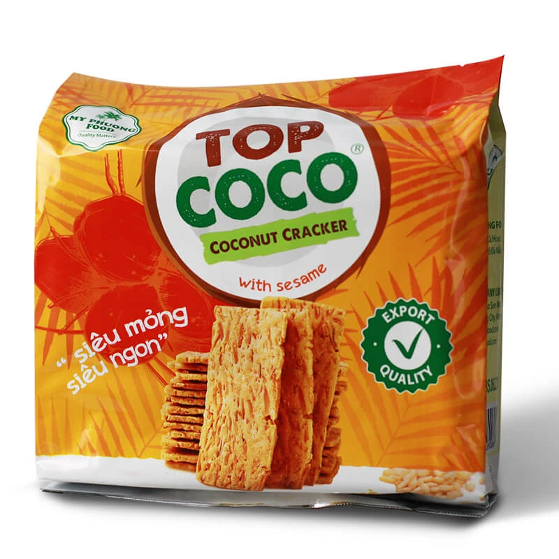 TOP COCO BANH DUA NUONG ME Kokosové Krekry so sezamom 150 g