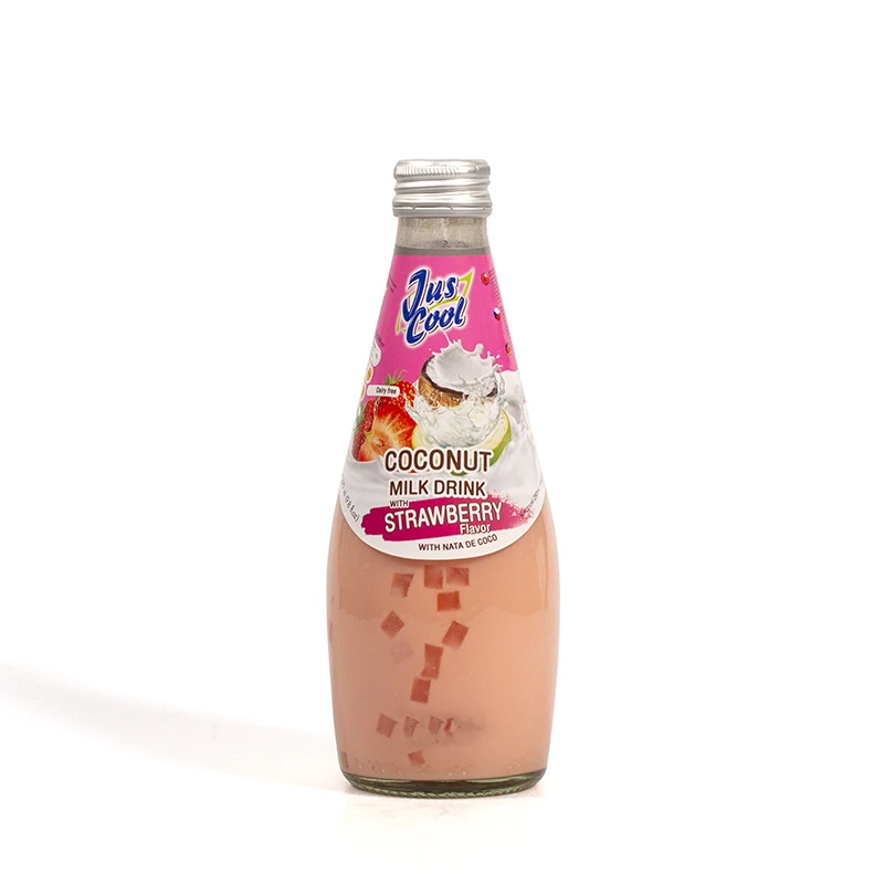 Coconut milk with nata de coco - Strawberry  flavour JC 290ml