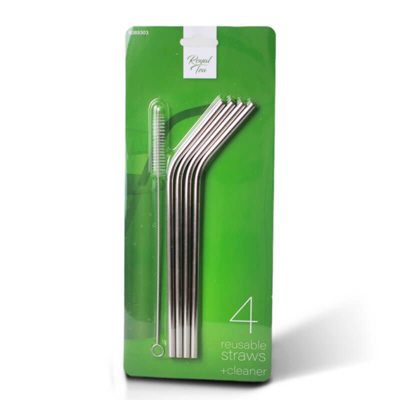 Metal straws with cleaning brush ROYAL TEA 6089303