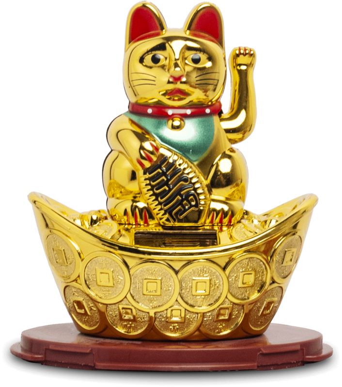 Lucky Cat - Maneki Neko - Solar Gold 12×8 cm | H14.5 cm 6095110