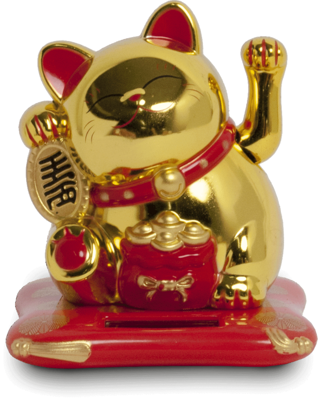 Lucky Cat - Maneki Neko - Solar gold 6.5x7x7.5 cm 6095178