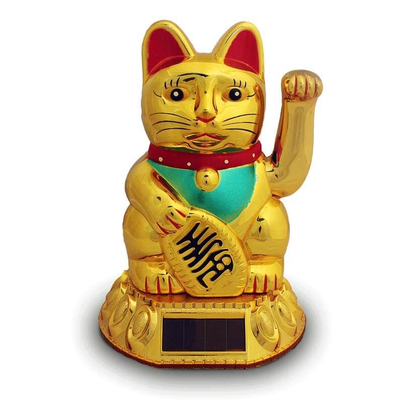 Lucky Cat - Maneki Neko - Solar Gold Ø15 cm | H20 cm
