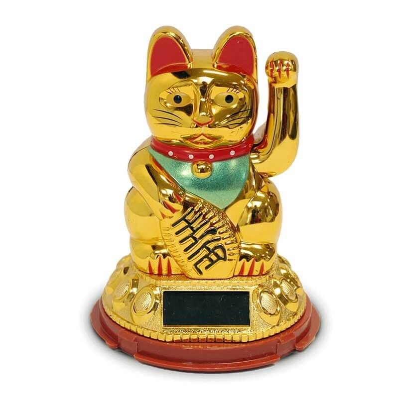 Lucky Cat - Maneki Neko - Solar Gold Ø8 cm | H12 cm