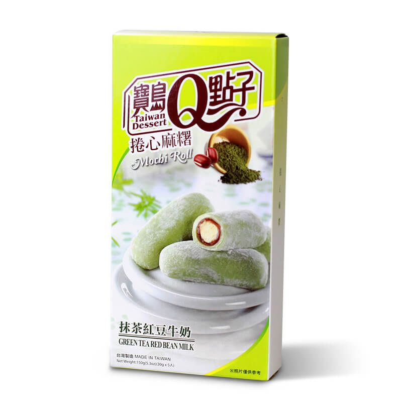 Mochi rolls green tea red bean Q Brand 150g