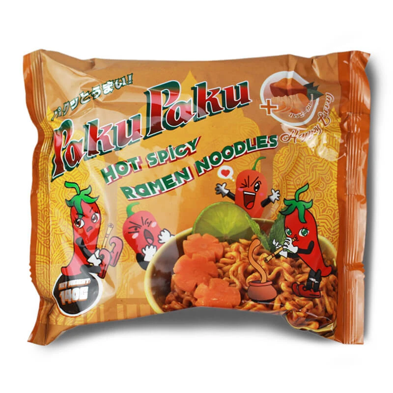RAMEN hot spicy instant noodle soup Happy Curry PAKU PAKU - 140g