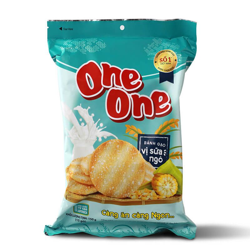 Rice crackers corn and milk flavour ONE ONE  150g
