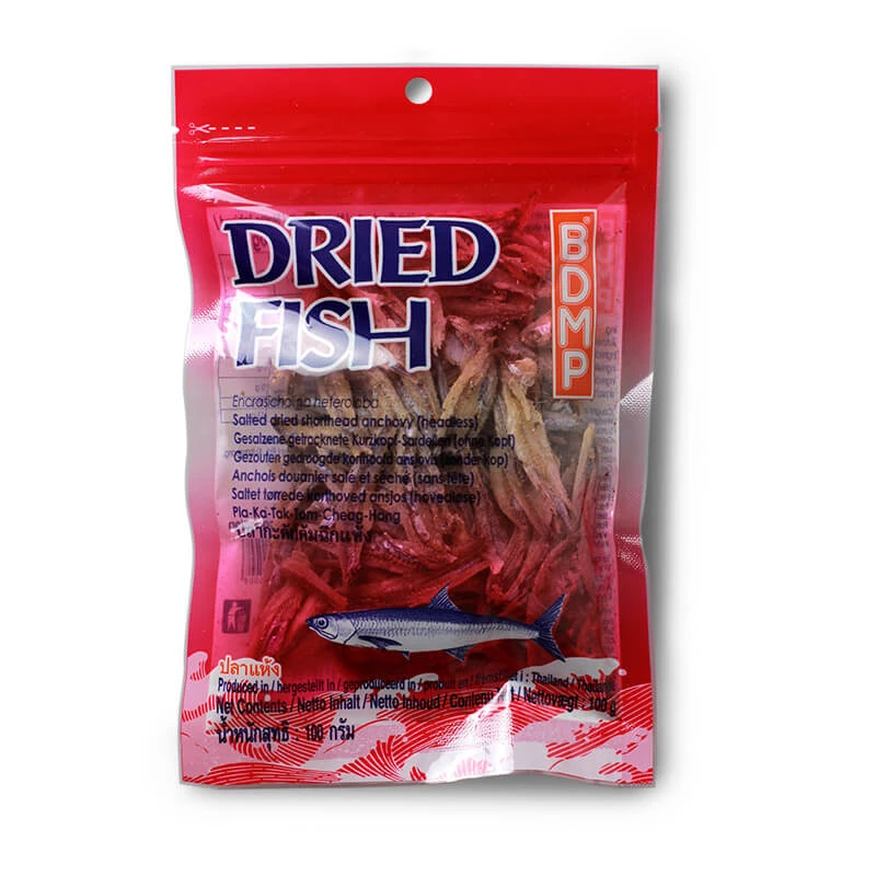Dried and salted headless short-headed anchovies BDMP 100g