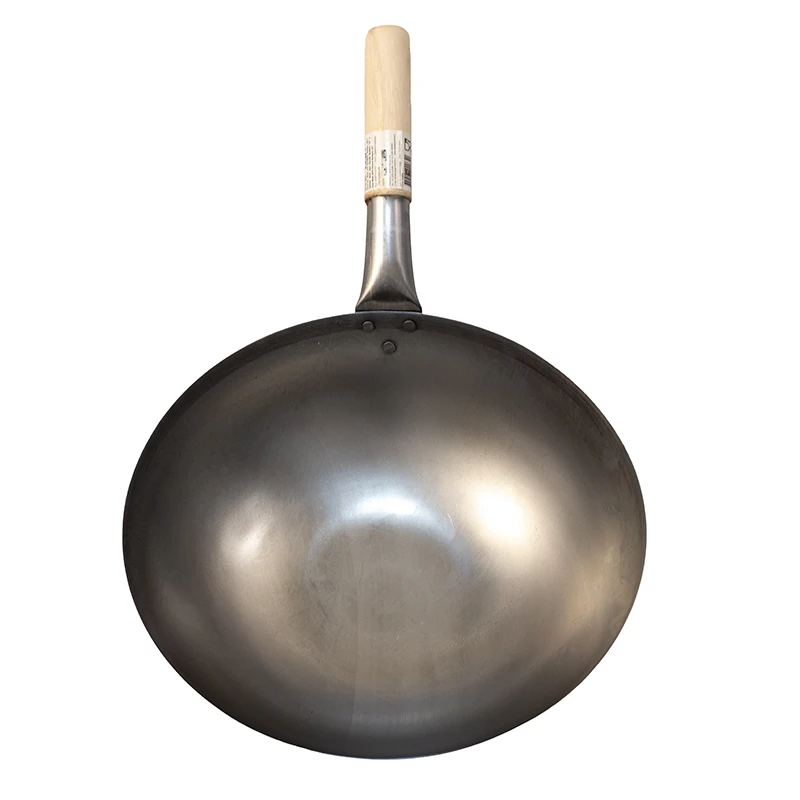Wok with wooden handle 15 inch (37,5 cm)